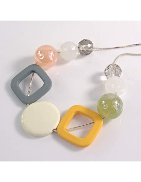 Naszyjnik BOHO geometryczne korale wielokolorowe Lolita Akcesoria