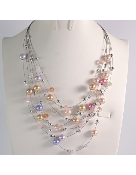 Naszyjnik na żyłce wielokolorowe koraliki Lolita Akcesoria