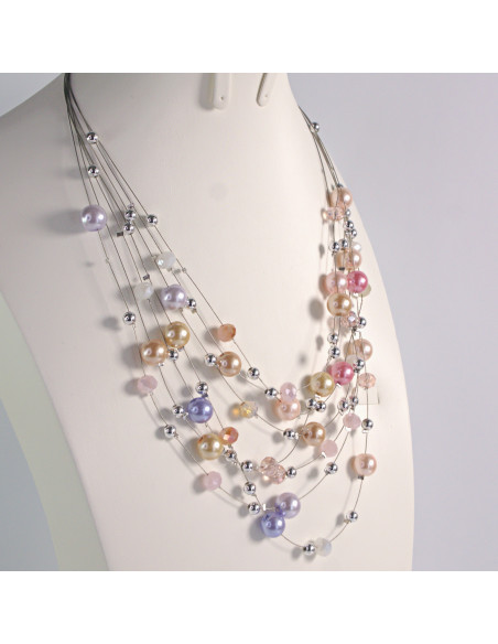 Naszyjnik na żyłce wielokolorowe koraliki Lolita Akcesoria