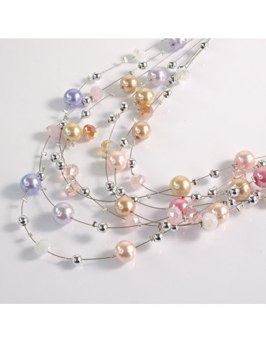 Naszyjnik na żyłce wielokolorowe koraliki...