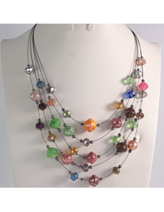 Naszyjnik na żyłce  wielokolorowe koraliki Lolita Akcesoria