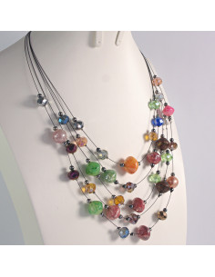 Naszyjnik na żyłce  wielokolorowe koraliki Lolita Akcesoria 2