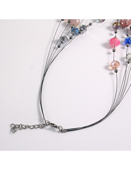 Naszyjnik na żyłce  wielokolorowe koraliki Lolita Akcesoria