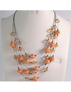 Naszyjnik na żyłce pomarańczowe koraliki Lolita Akcesoria