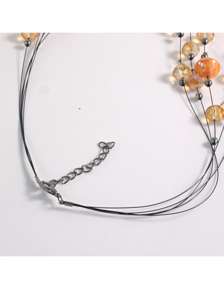 Naszyjnik na żyłce pomarańczowe koraliki Lolita Akcesoria