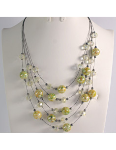 Naszyjnik na żyłce zielone koraliki Lolita Akcesoria