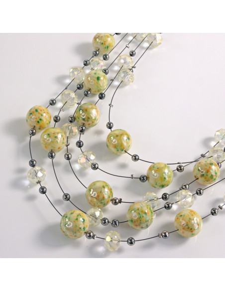 Naszyjnik na żyłce zielone koraliki Lolita Akcesoria