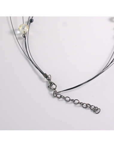 Naszyjnik na żyłce zielone koraliki Lolita...