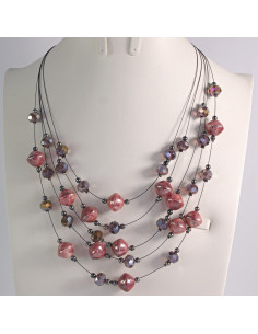 Naszyjnik na żyłce czerwone koraliki Lolita Akcesoria