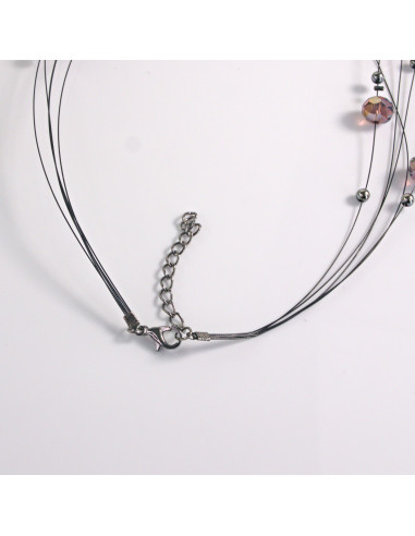 Naszyjnik na żyłce czerwone koraliki Lolita...