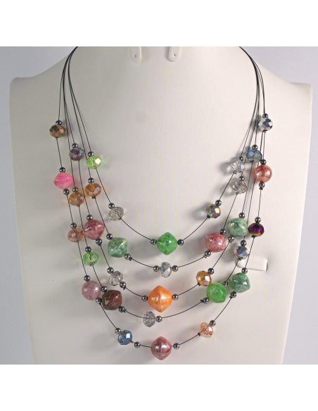 Naszyjnik na żyłce wielokolorowe koraliki Lolita Akcesoria