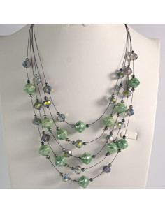 Naszyjnik na żyłce zielone koraliki Lolita Akcesoria