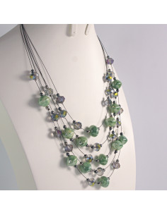 Naszyjnik na żyłce zielone koraliki Lolita Akcesoria 2