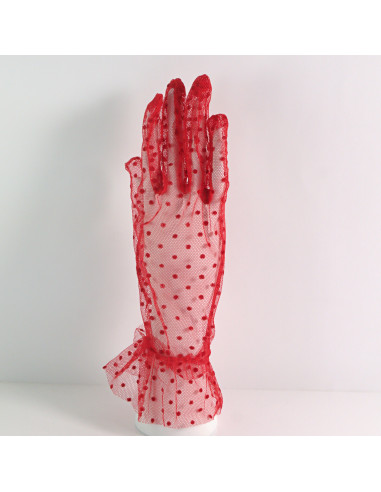 Rękawiczki eleganckie koronkowe krótkie...