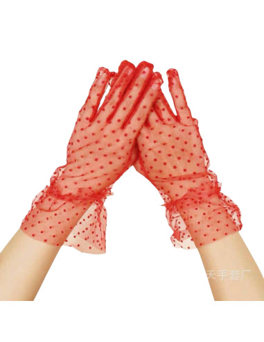 Rękawiczki eleganckie koronkowe krótkie...