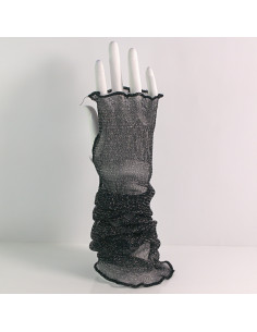 Rękawiczki eleganckie koronkowe długie CZARNE... 2