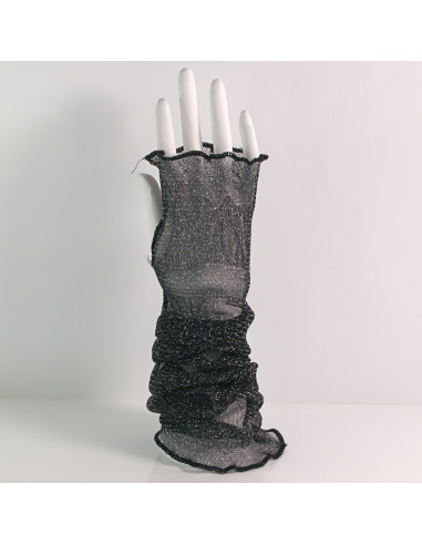 Rękawiczki eleganckie koronkowe długie CZARNE...