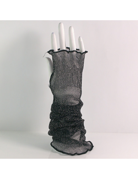 Rękawiczki eleganckie koronkowe długie CZARNE BEZPALCZASTE Lolita Akcesoria
