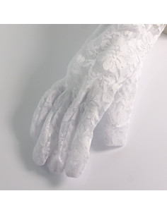 Rękawiczki eleganckie koronkowe krótkie BIAŁE Lolita...