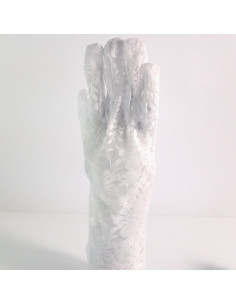 Rękawiczki eleganckie koronkowe krótkie BIAŁE Lolita... 2