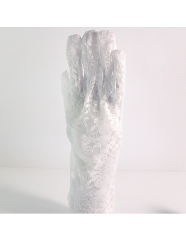 Rękawiczki eleganckie koronkowe krótkie BIAŁE...