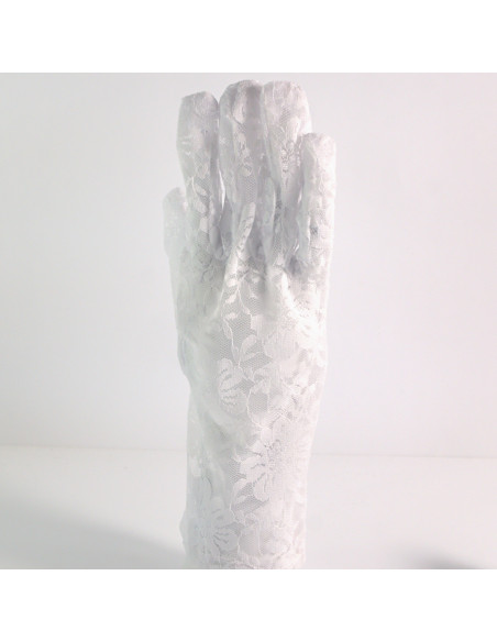 Rękawiczki eleganckie koronkowe krótkie BIAŁE Lolita Akcesoria