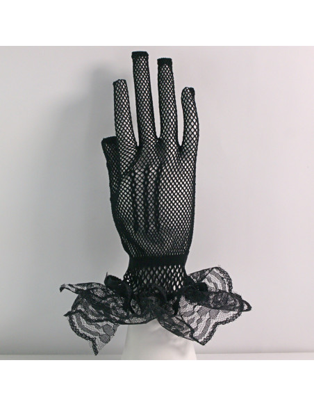 Rękawiczki eleganckie kabaretki krótkie CZARNE Lolita Akcesoria
