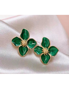 Kolczyki ZIELONE KWIATKI Lolita Accessories srebrny...