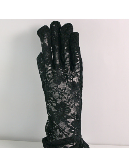 Rękawiczki eleganckie koronkowe długie CZARNE Lolita Akcesoria