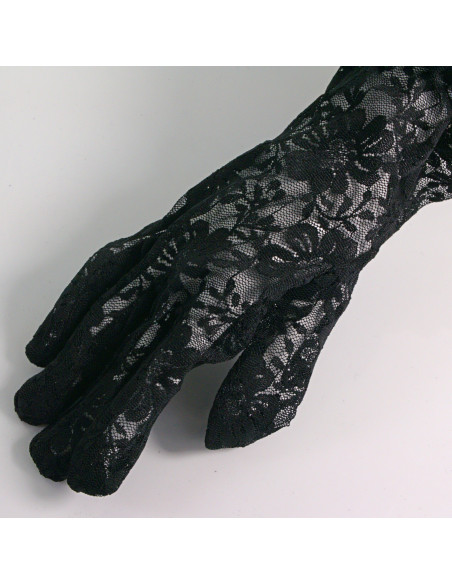 Rękawiczki eleganckie koronkowe długie CZARNE Lolita Akcesoria
