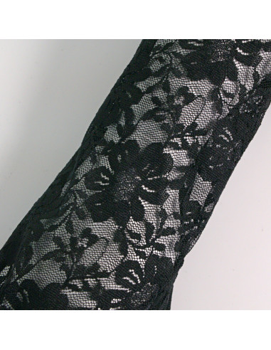 Rękawiczki eleganckie koronkowe długie CZARNE...