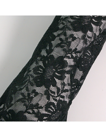 Rękawiczki eleganckie koronkowe długie CZARNE Lolita Akcesoria