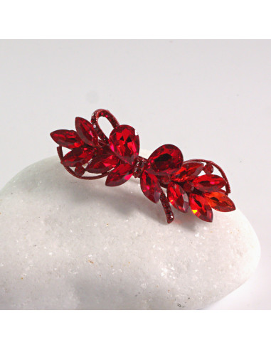 Klamra francuska motyl CZERWONE KRYSZTAŁKI...
