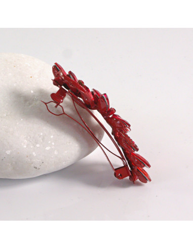 Klamra francuska motyl CZERWONE KRYSZTAŁKI...