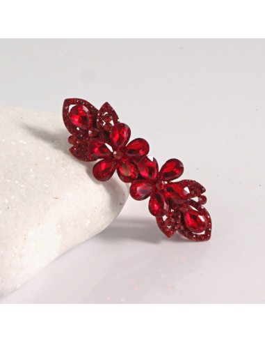 Klamra francuska DWA KWIATKI CZERWONE...