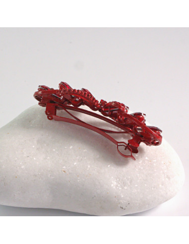 Klamra francuska KOKARDA CZERWONE KRYSZTAŁKI...