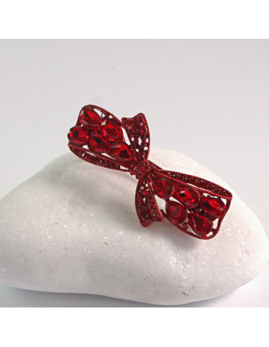 Klamra francuska KOKARDA CZERWONE KRYSZTAŁKI...