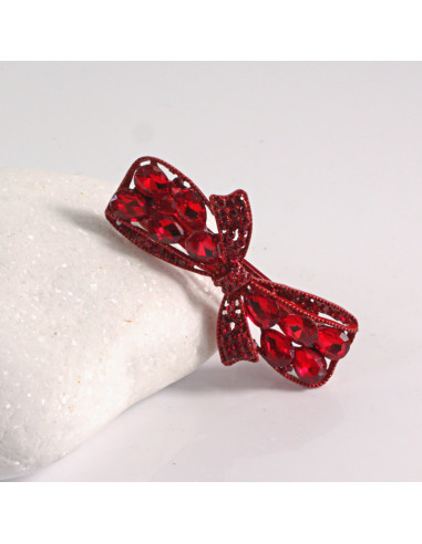 Klamra francuska KOKARDA CZERWONE KRYSZTAŁKI...