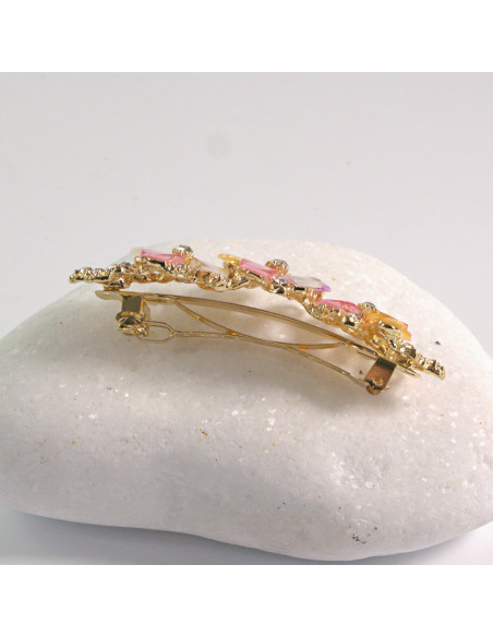 Klamra francuska 3 kwiatki kryształki KOLOR MIX 1 szt. Lolita Akcesoria