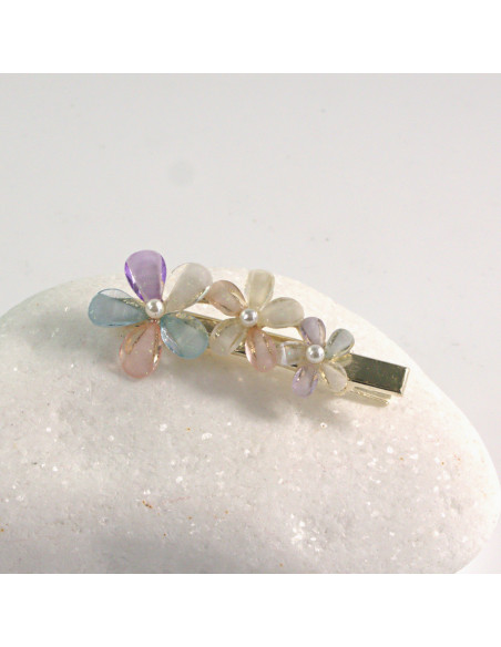 Spinka do włosów 3 KWIATKI Z PERŁĄ KOLOROWY MIX Lolita Akcesoria