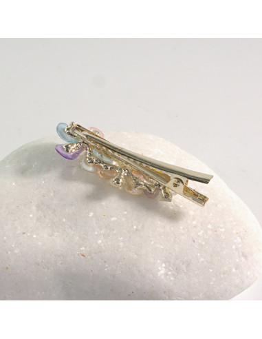 Spinka do włosów 3 KWIATKI Z PERŁĄ KOLOROWY MIX...