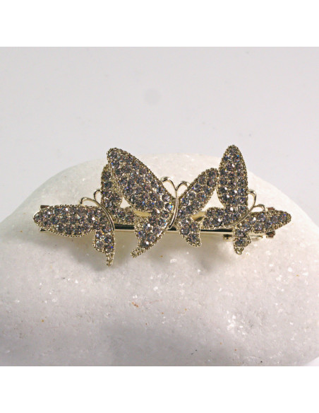 Spinka do włosów 3 MOTYLE ZŁOTE Z CYRKONIA Lolita Akcesoria