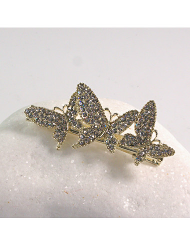 Spinka do włosów 3 MOTYLE ZŁOTE Z CYRKONIA...