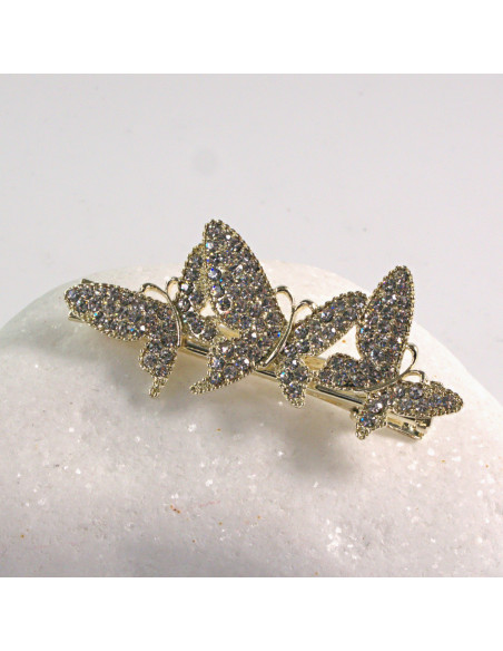 Spinka do włosów 3 MOTYLE ZŁOTE Z CYRKONIA Lolita Akcesoria