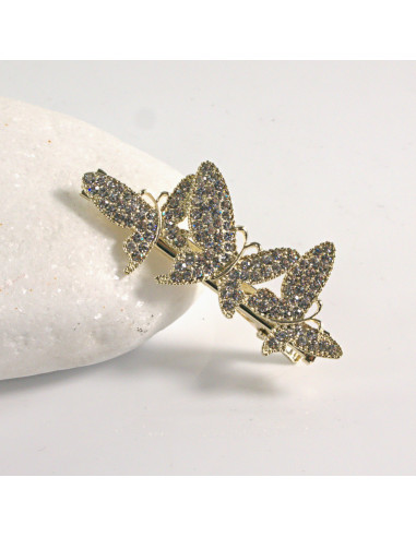 Spinka do włosów 3 MOTYLE ZŁOTE Z CYRKONIA...