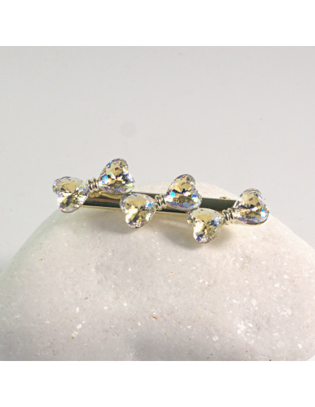 Spinka do włosów 3 KOKARDY ZŁOTE CRYSTAL AB Lolita Akcesoria