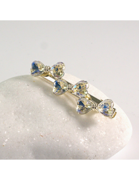 Spinka do włosów 3 KOKARDY ZŁOTE CRYSTAL AB Lolita Akcesoria