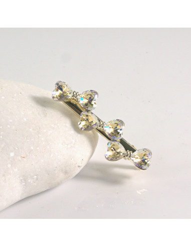 Spinka do włosów 3 KOKARDY ZŁOTE CRYSTAL AB...