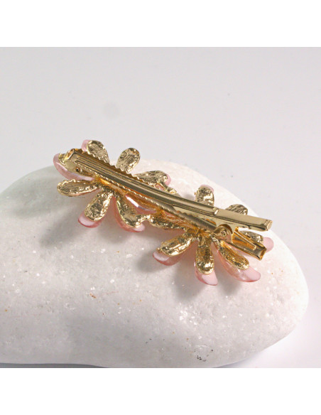 Spinka do włosów 2 KWIATY RÓŻOWE CYRKONIA I KAMIENIE Lolita Akcesoria