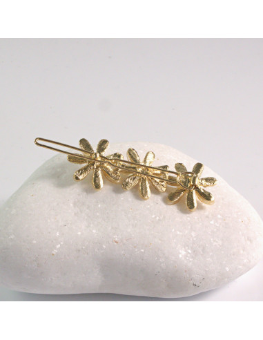 Spinka do włosów 3 KWIATKI ZÓŁTE CYRKONIA I...